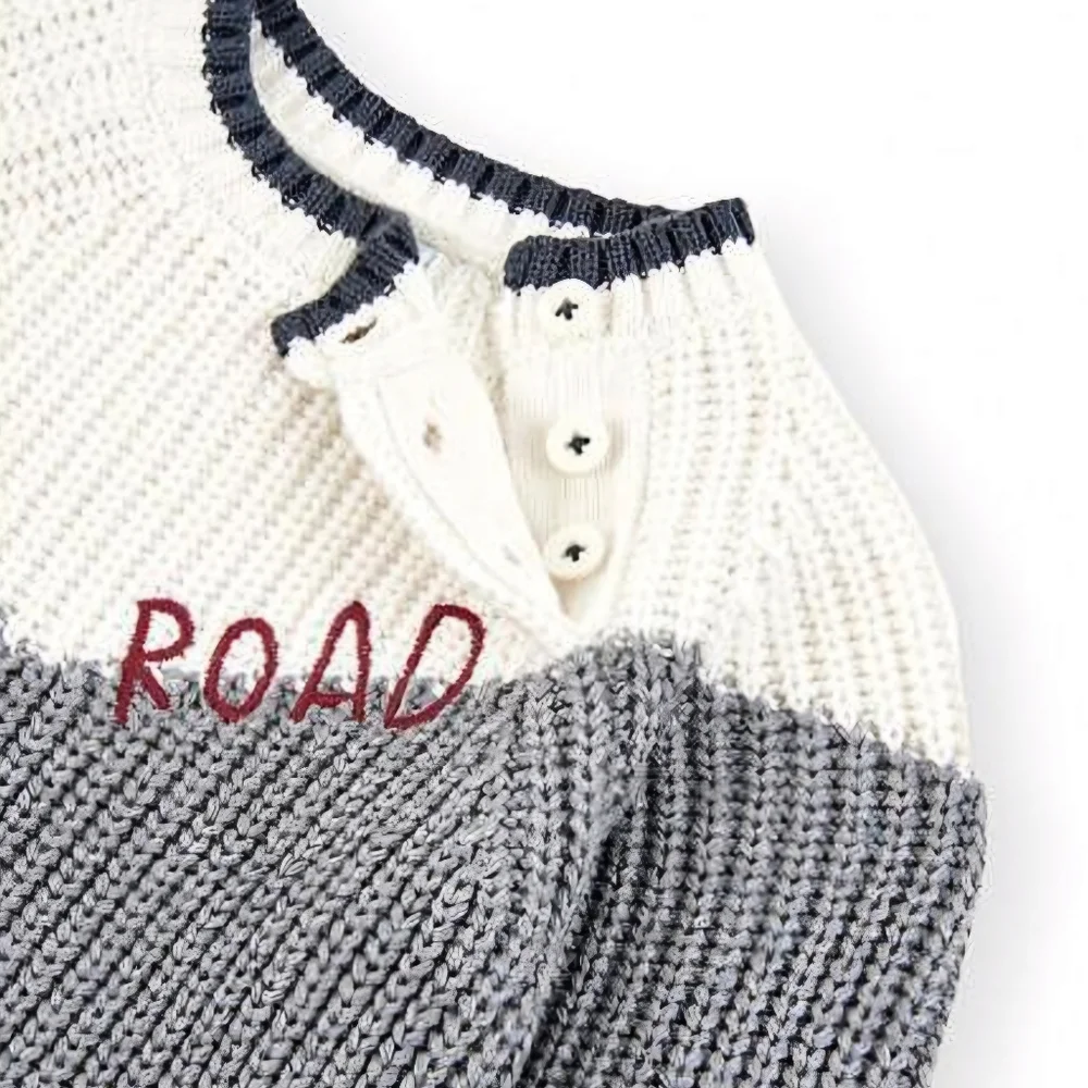 NWT Boboli Sweater Size 2 Colors cream grey red accents - Picture 3 of 15